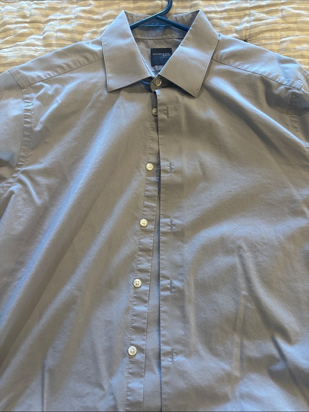 Madison Men's Light Gray Dress Shirt
